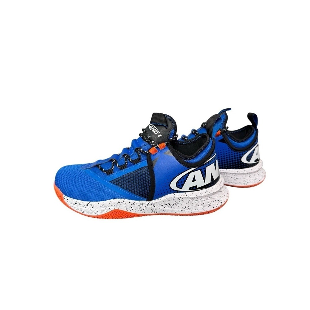 And1 Blue and Orange Lace-Up Basketball Sneakers New in box Men's 8.5 shoes
